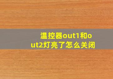 温控器out1和out2灯亮了怎么关闭