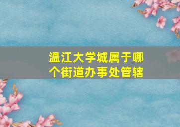 温江大学城属于哪个街道办事处管辖