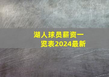 湖人球员薪资一览表2024最新