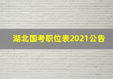 湖北国考职位表2021公告