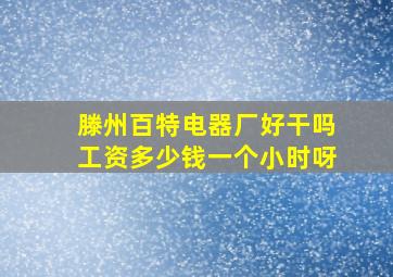 滕州百特电器厂好干吗工资多少钱一个小时呀