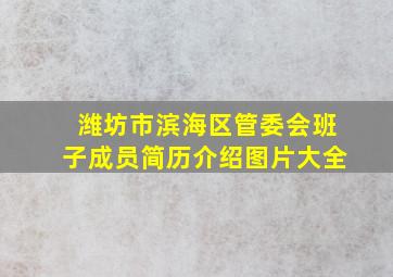 潍坊市滨海区管委会班子成员简历介绍图片大全