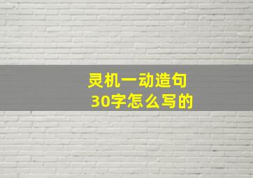 灵机一动造句30字怎么写的