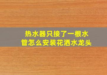 热水器只接了一根水管怎么安装花洒水龙头