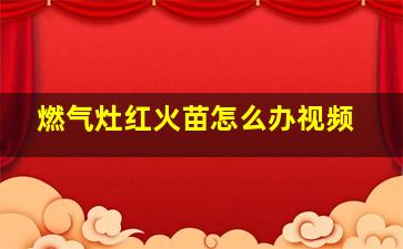 燃气灶红火苗怎么办视频