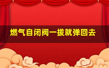 燃气自闭阀一拔就弹回去