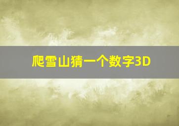 爬雪山猜一个数字3D