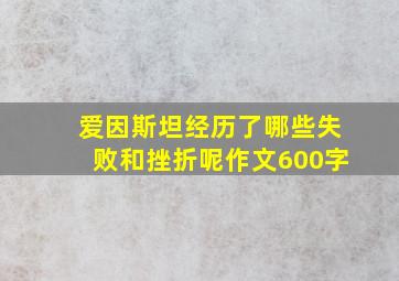 爱因斯坦经历了哪些失败和挫折呢作文600字