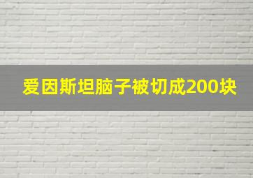 爱因斯坦脑子被切成200块