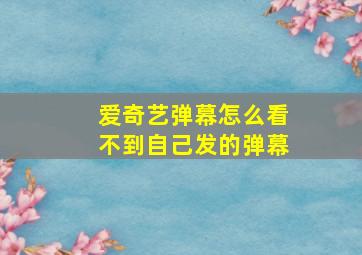 爱奇艺弹幕怎么看不到自己发的弹幕