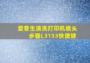 爱普生清洗打印机喷头步骤L3153快捷键