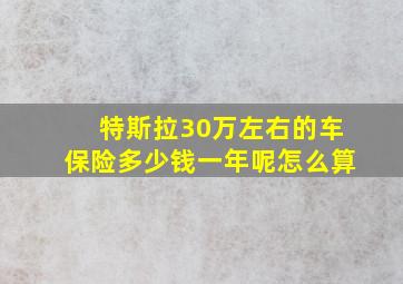 特斯拉30万左右的车保险多少钱一年呢怎么算