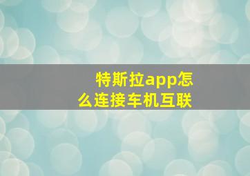 特斯拉app怎么连接车机互联