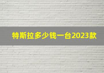 特斯拉多少钱一台2023款