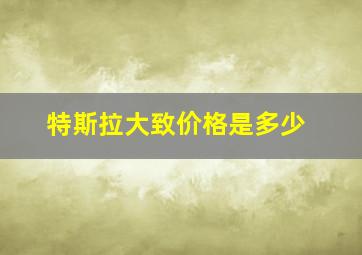 特斯拉大致价格是多少