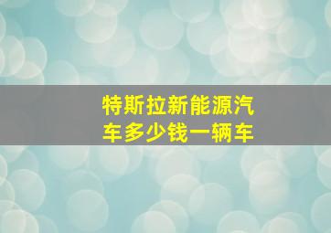 特斯拉新能源汽车多少钱一辆车