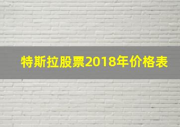 特斯拉股票2018年价格表