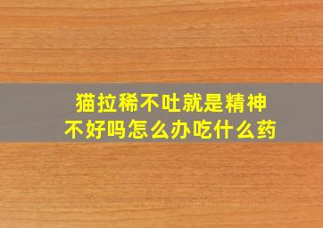 猫拉稀不吐就是精神不好吗怎么办吃什么药