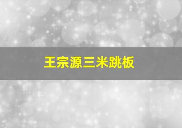 王宗源三米跳板