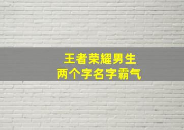 王者荣耀男生两个字名字霸气