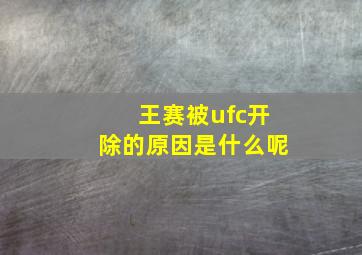 王赛被ufc开除的原因是什么呢