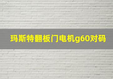 玛斯特翻板门电机g60对码