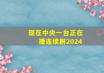 现在中央一台正在播连续剧2024