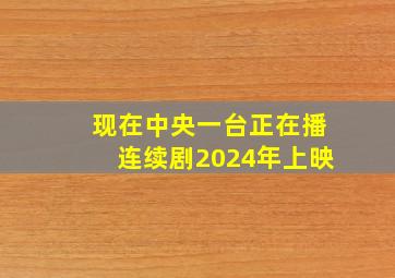 现在中央一台正在播连续剧2024年上映