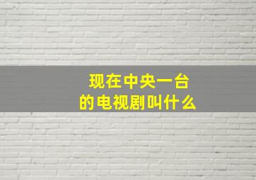 现在中央一台的电视剧叫什么