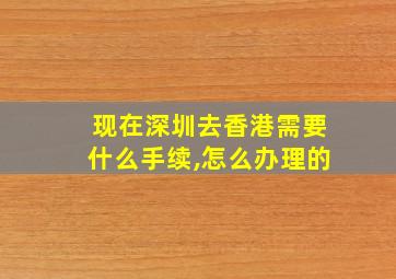 现在深圳去香港需要什么手续,怎么办理的