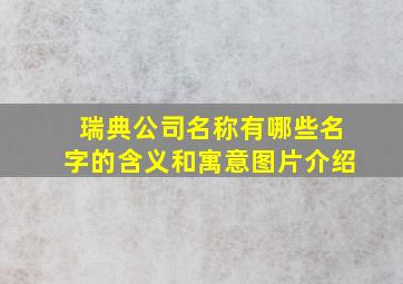 瑞典公司名称有哪些名字的含义和寓意图片介绍