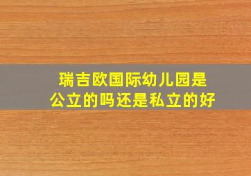 瑞吉欧国际幼儿园是公立的吗还是私立的好