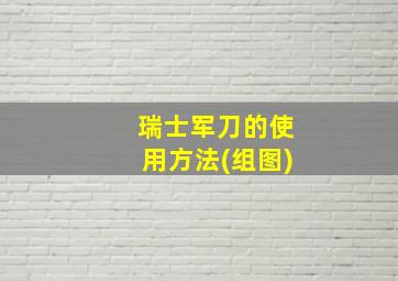 瑞士军刀的使用方法(组图)