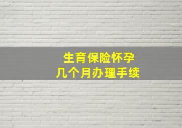 生育保险怀孕几个月办理手续