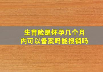 生育险是怀孕几个月内可以备案吗能报销吗