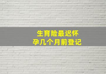 生育险最迟怀孕几个月前登记