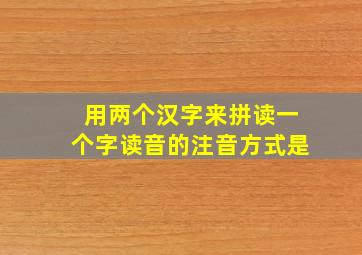 用两个汉字来拼读一个字读音的注音方式是