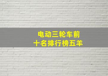 电动三轮车前十名排行榜五羊