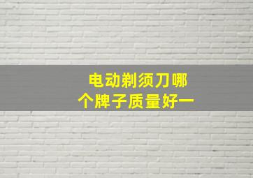 电动剃须刀哪个牌子质量好一