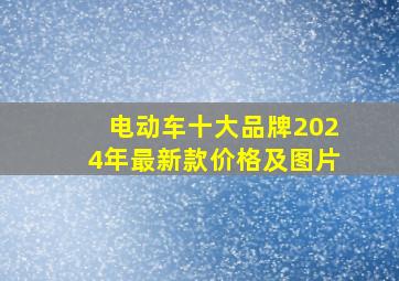 电动车十大品牌2024年最新款价格及图片