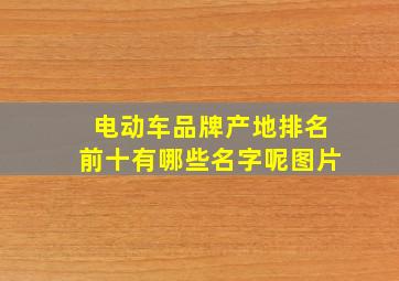 电动车品牌产地排名前十有哪些名字呢图片