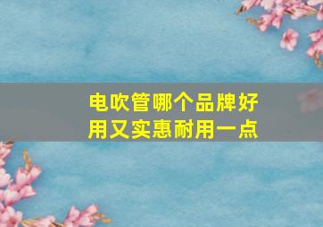 电吹管哪个品牌好用又实惠耐用一点