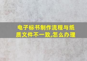 电子标书制作流程与纸质文件不一致,怎么办理