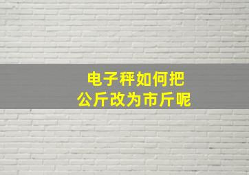 电子秤如何把公斤改为市斤呢