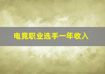 电竞职业选手一年收入