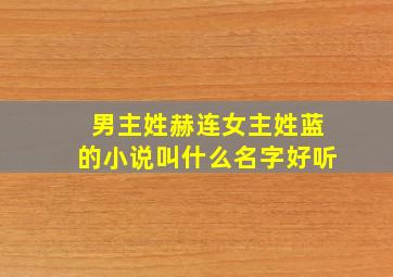 男主姓赫连女主姓蓝的小说叫什么名字好听