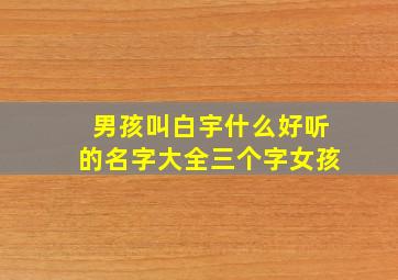 男孩叫白宇什么好听的名字大全三个字女孩