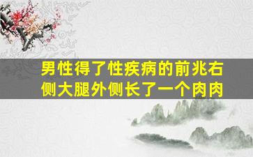 男性得了性疾病的前兆右侧大腿外侧长了一个肉肉