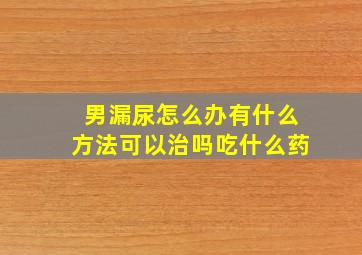 男漏尿怎么办有什么方法可以治吗吃什么药