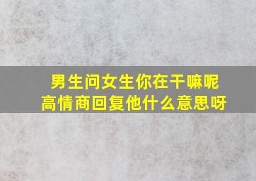 男生问女生你在干嘛呢高情商回复他什么意思呀